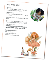 Page with instructions for creating a Fairy Twinkle Potion 