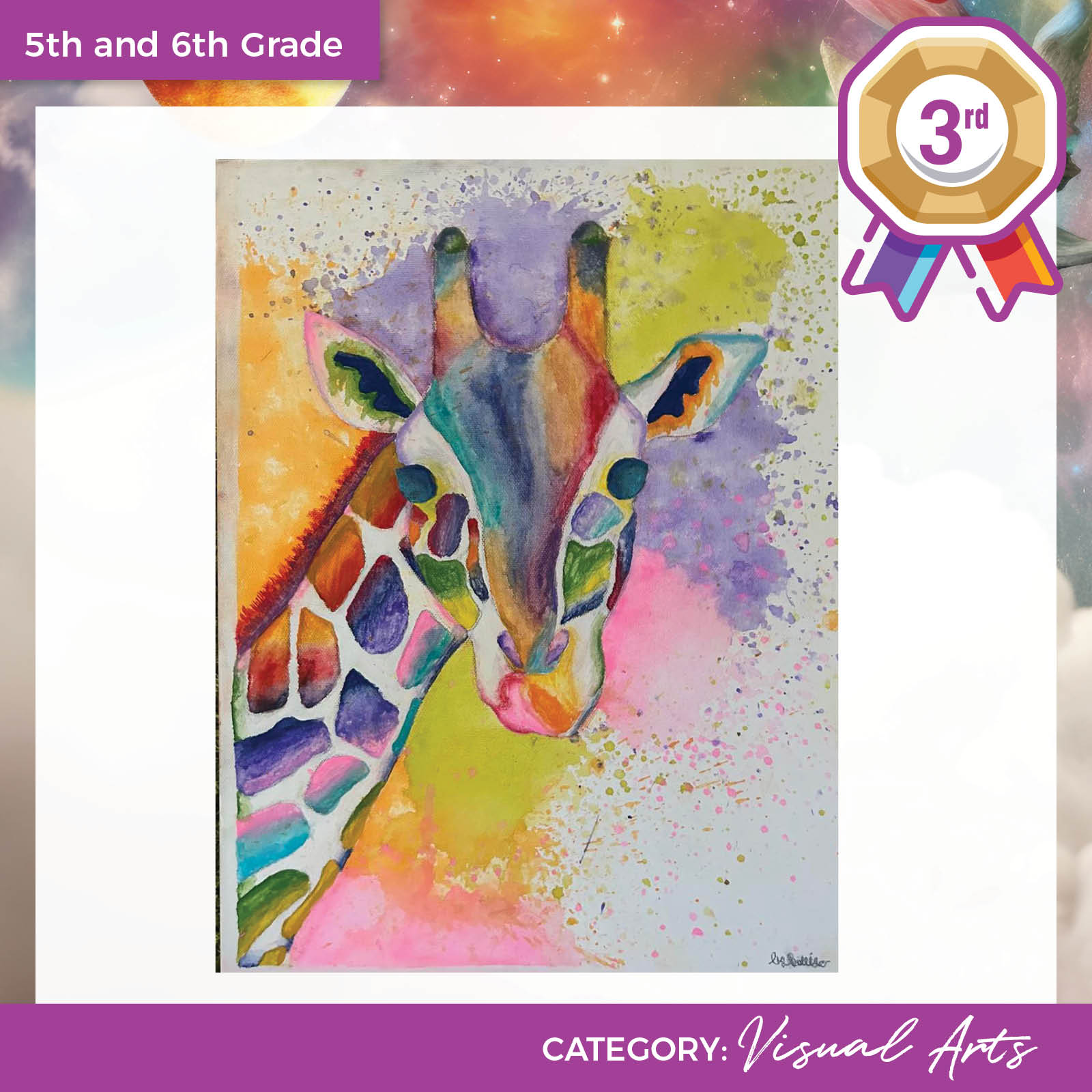 Colorful giraffe