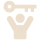 figure holding up oversized key