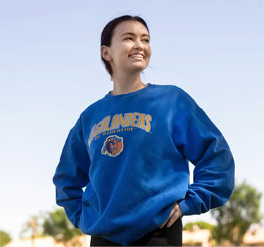 Ariel Jennings wearing UCR sweatshirt